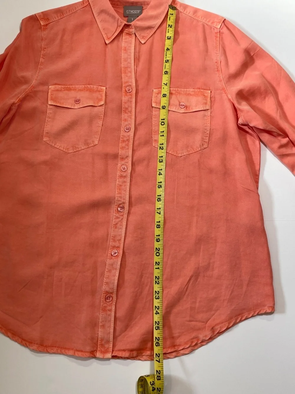 Chico's Long Sleeve Button Down Shirt Size 1 - Picture 11 of 11